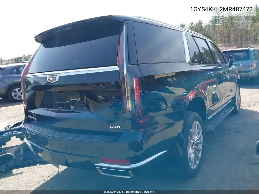 2021 Cadillac Escalade Esv 4Wd Premium Luxury VIN: 1GYS4KKL2MR487472 Lot: 42117374