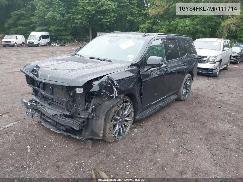 2021 Cadillac Escalade 4Wd Sport VIN: 1GYS4FKL7MR111714 Lot: 42439628