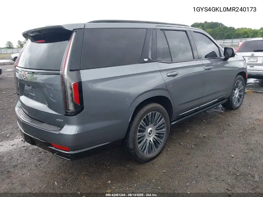 2021 Cadillac Escalade 4Wd Sport Platinum VIN: 1GYS4GKL0MR240173 Lot: 42461244
