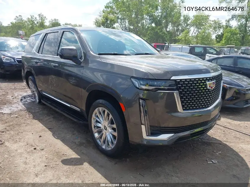 2021 Cadillac Escalade 4Wd Premium Luxury VIN: 1GYS4CKL6MR264678 Lot: 42470069