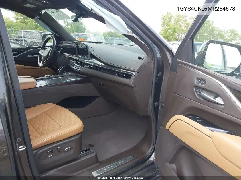 2021 Cadillac Escalade 4Wd Premium Luxury VIN: 1GYS4CKL6MR264678 Lot: 42470069
