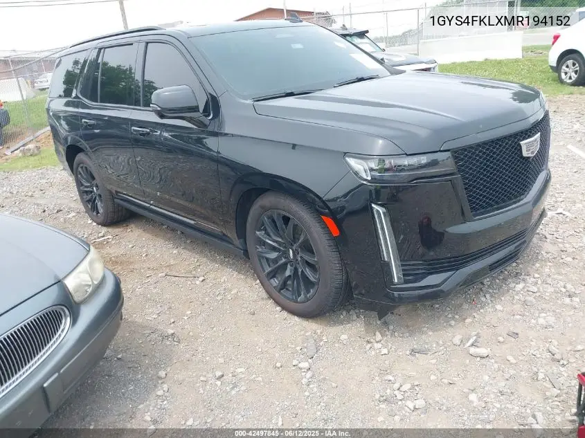 2021 Cadillac Escalade 4Wd Sport VIN: 1GYS4FKLXMR194152 Lot: 42497845