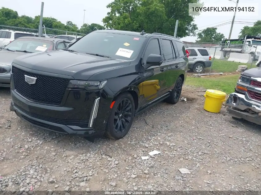 2021 Cadillac Escalade 4Wd Sport VIN: 1GYS4FKLXMR194152 Lot: 42497845