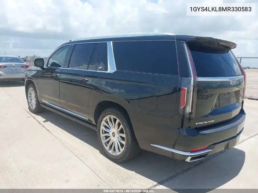 2021 Cadillac Escalade Esv 4Wd Premium Luxury VIN: 1GYS4LKL8MR330583 Lot: 42519214