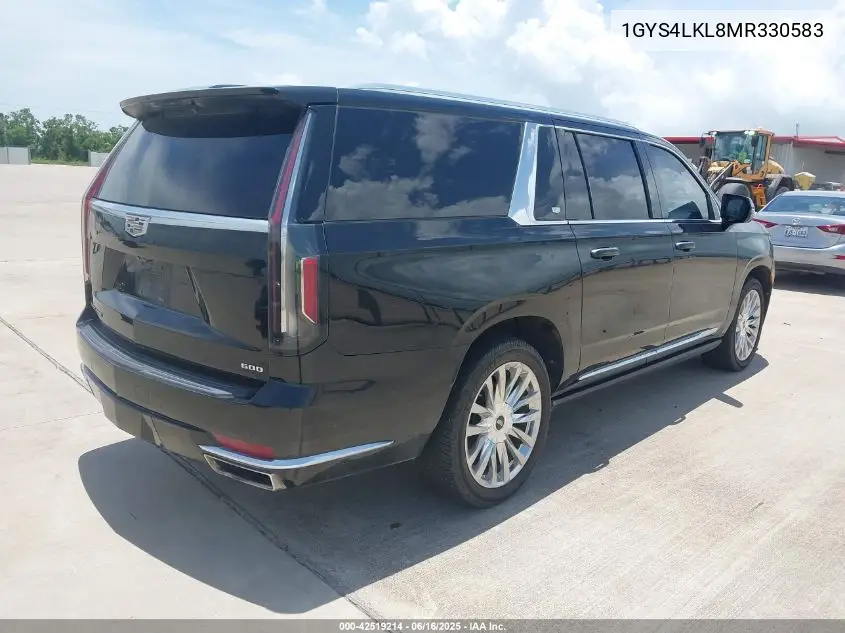 2021 Cadillac Escalade Esv 4Wd Premium Luxury VIN: 1GYS4LKL8MR330583 Lot: 42519214