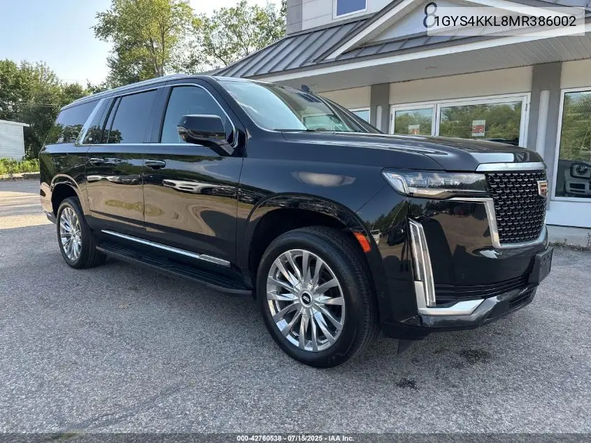 1GYS4KKL8MR386002 2021 Cadillac Escalade Esv Premium Luxury