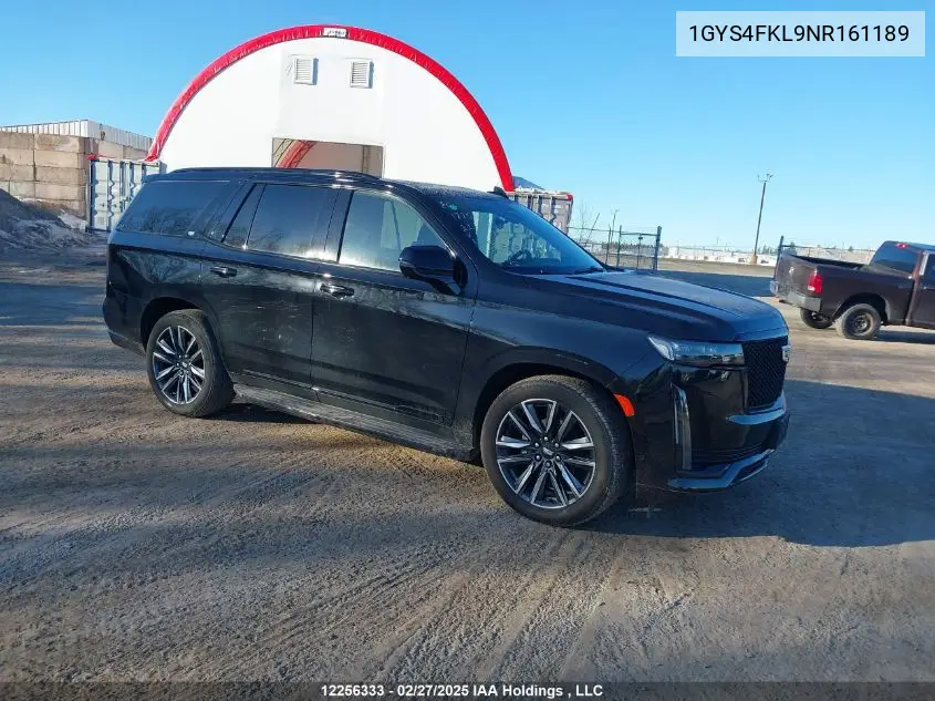 2022 Cadillac Escalade Sport VIN: 1GYS4FKL9NR161189 Lot: 12256333