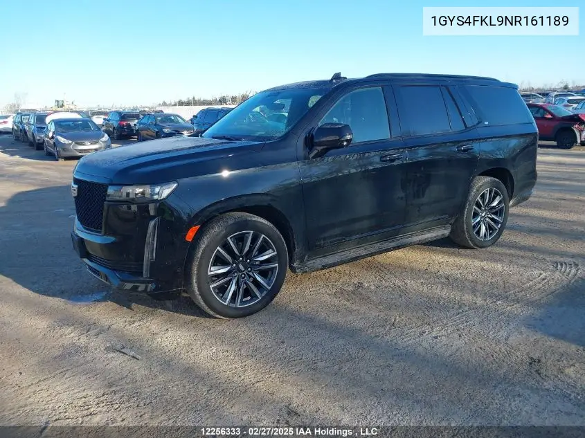 2022 Cadillac Escalade Sport VIN: 1GYS4FKL9NR161189 Lot: 12256333