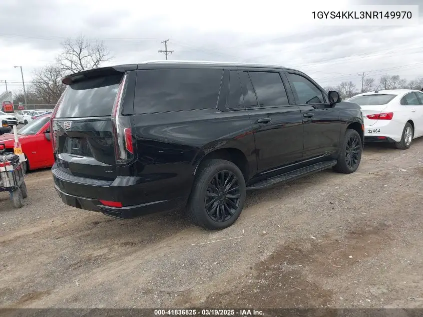 2022 Cadillac Escalade Esv 4Wd Premium Luxury VIN: 1GYS4KKL3NR149970 Lot: 41836825