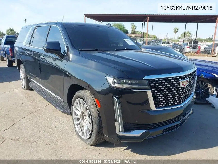 2022 Cadillac Escalade Esv 2Wd Premium Luxury VIN: 1GYS3KKL7NR279818 Lot: 41879215