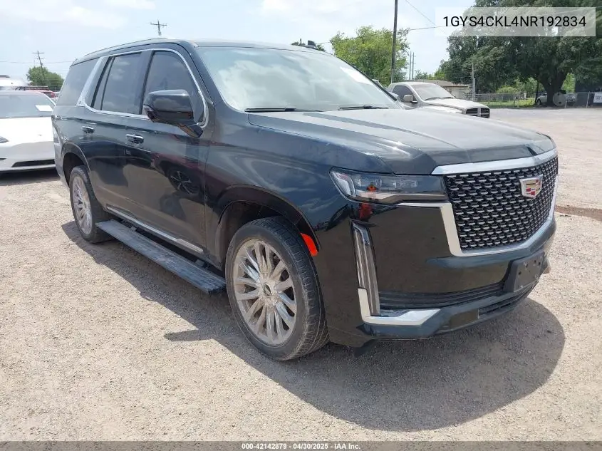 2022 Cadillac Escalade 4Wd Premium Luxury VIN: 1GYS4CKL4NR192834 Lot: 42142879