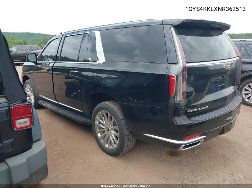 2022 Cadillac Escalade Esv 4Wd Premium Luxury VIN: 1GYS4KKLXNR362513 Lot: 42428165
