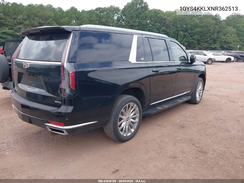 2022 Cadillac Escalade Esv 4Wd Premium Luxury VIN: 1GYS4KKLXNR362513 Lot: 42428165