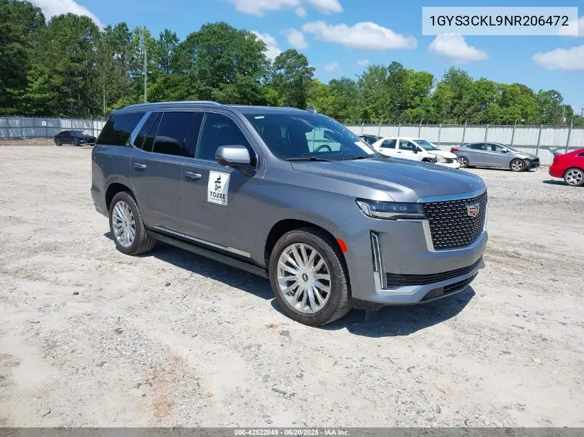 2022 Cadillac Escalade 2Wd Premium Luxury VIN: 1GYS3CKL9NR206472 Lot: 42522849