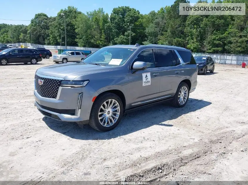 2022 Cadillac Escalade 2Wd Premium Luxury VIN: 1GYS3CKL9NR206472 Lot: 42522849