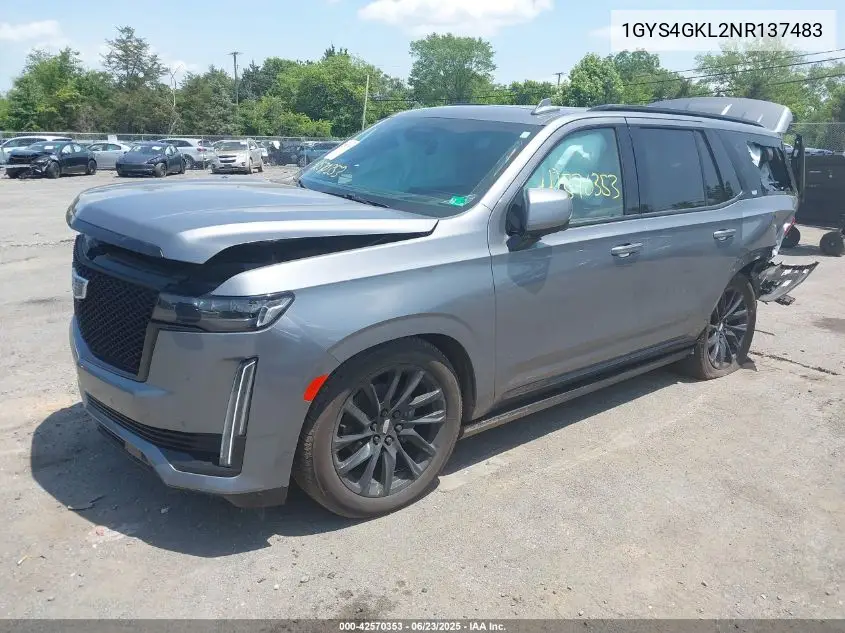 2022 Cadillac Escalade 4Wd Sport Platinum VIN: 1GYS4GKL2NR137483 Lot: 42570353