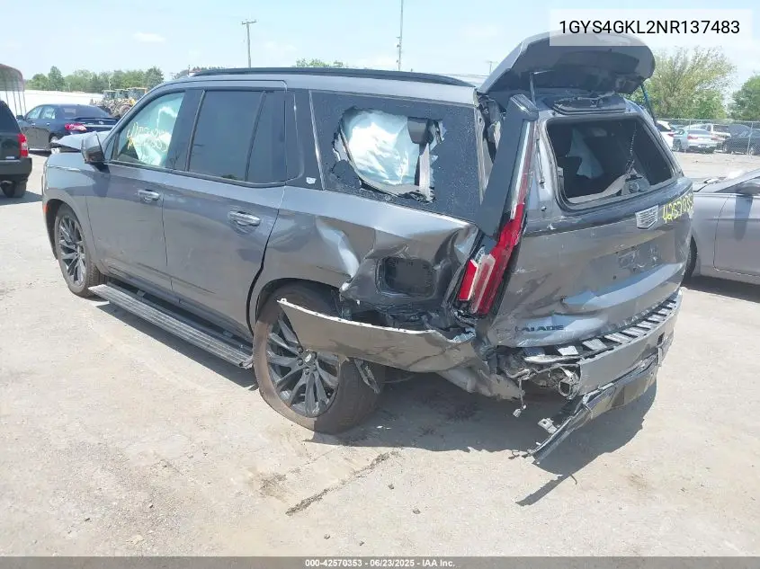 2022 Cadillac Escalade 4Wd Sport Platinum VIN: 1GYS4GKL2NR137483 Lot: 42570353