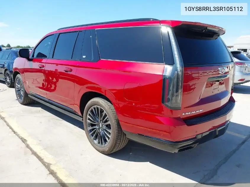 2025 Cadillac Escalade Esv Sport Platinum VIN: 1GYS8RRL3SR105112 Lot: 42238958