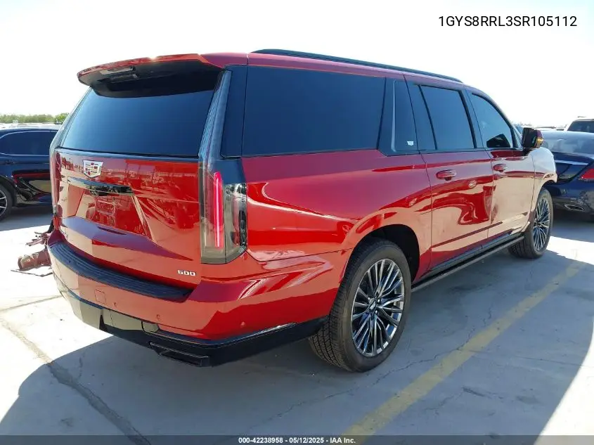 2025 Cadillac Escalade Esv Sport Platinum VIN: 1GYS8RRL3SR105112 Lot: 42238958