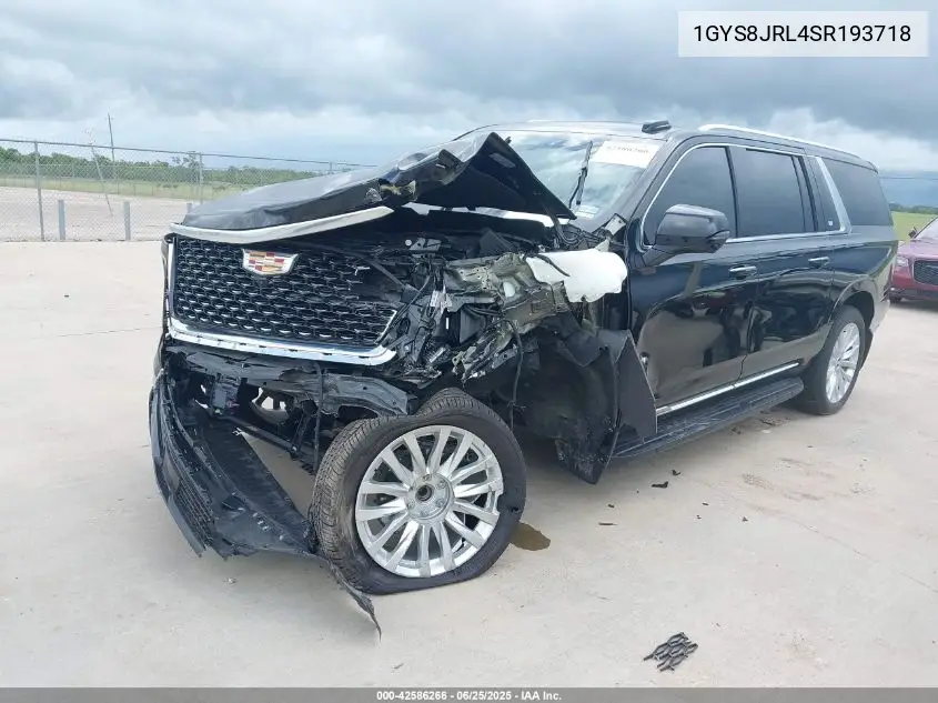 2025 Cadillac Escalade Esv Luxury VIN: 1GYS8JRL4SR193718 Lot: 42586266