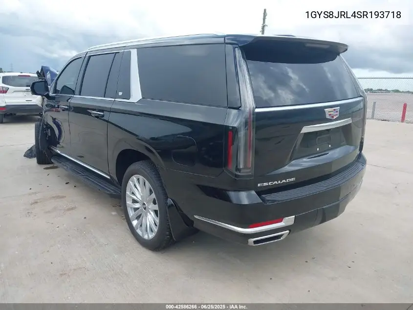 2025 Cadillac Escalade Esv Luxury VIN: 1GYS8JRL4SR193718 Lot: 42586266
