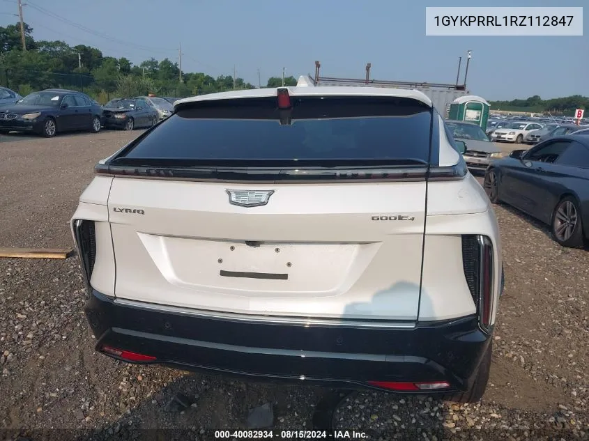2024 Cadillac Lyriq Luxury W/1Sd VIN: 1GYKPRRL1RZ112847 Lot: 40082934