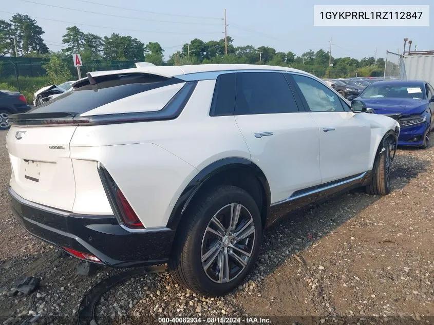 2024 Cadillac Lyriq Luxury W/1Sd VIN: 1GYKPRRL1RZ112847 Lot: 40082934