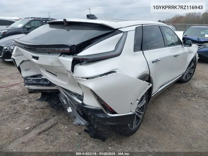 2024 Cadillac Lyriq Luxury W/1Sd VIN: 1GYKPRRK7RZ116943 Lot: 41823115