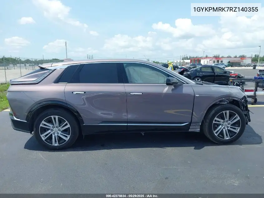 2024 Cadillac Lyriq Tech VIN: 1GYKPMRK7RZ140355 Lot: 42378834