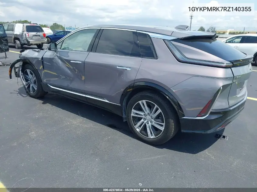 2024 Cadillac Lyriq Tech VIN: 1GYKPMRK7RZ140355 Lot: 42378834