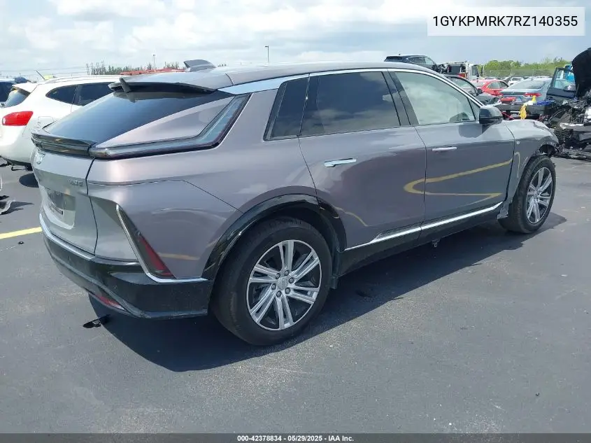 2024 Cadillac Lyriq Tech VIN: 1GYKPMRK7RZ140355 Lot: 42378834