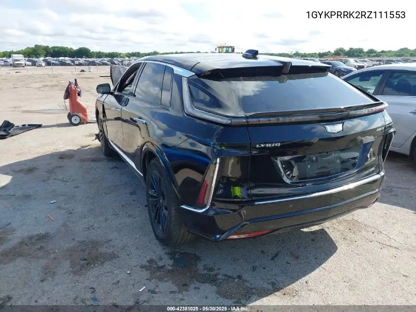 2024 Cadillac Lyriq Luxury W/1Sd VIN: 1GYKPRRK2RZ111553 Lot: 42381025