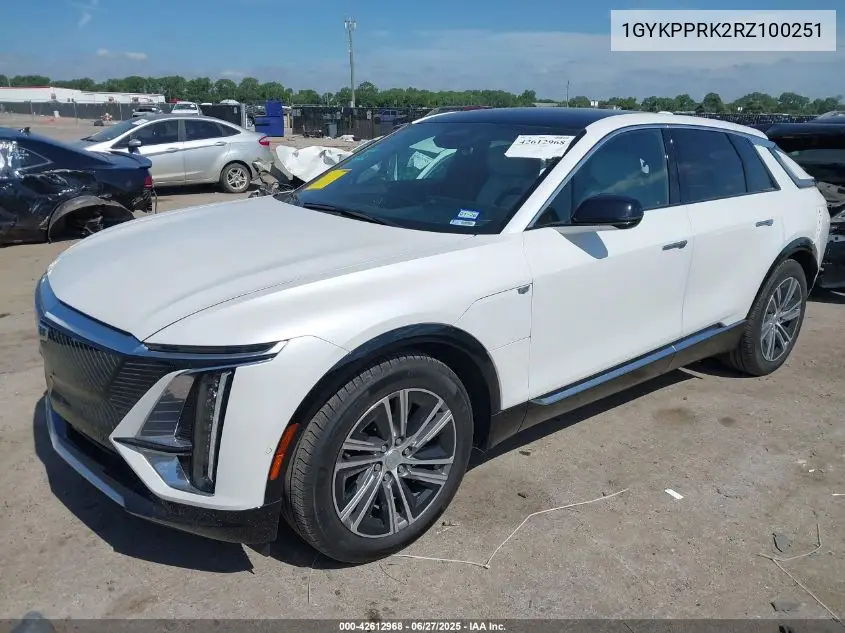 2024 Cadillac Lyriq Luxury W/1Sc VIN: 1GYKPPRK2RZ100251 Lot: 42612968