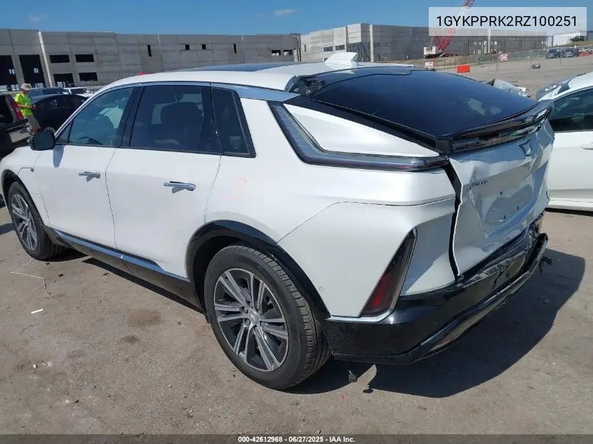 2024 Cadillac Lyriq Luxury W/1Sc VIN: 1GYKPPRK2RZ100251 Lot: 42612968