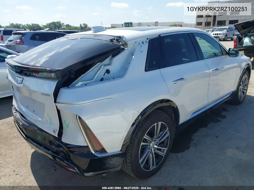 2024 Cadillac Lyriq Luxury W/1Sc VIN: 1GYKPPRK2RZ100251 Lot: 42612968