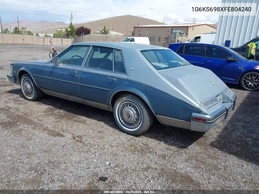 1985 Cadillac Seville VIN: 1G6KS698XFE804240 Lot: 42125052