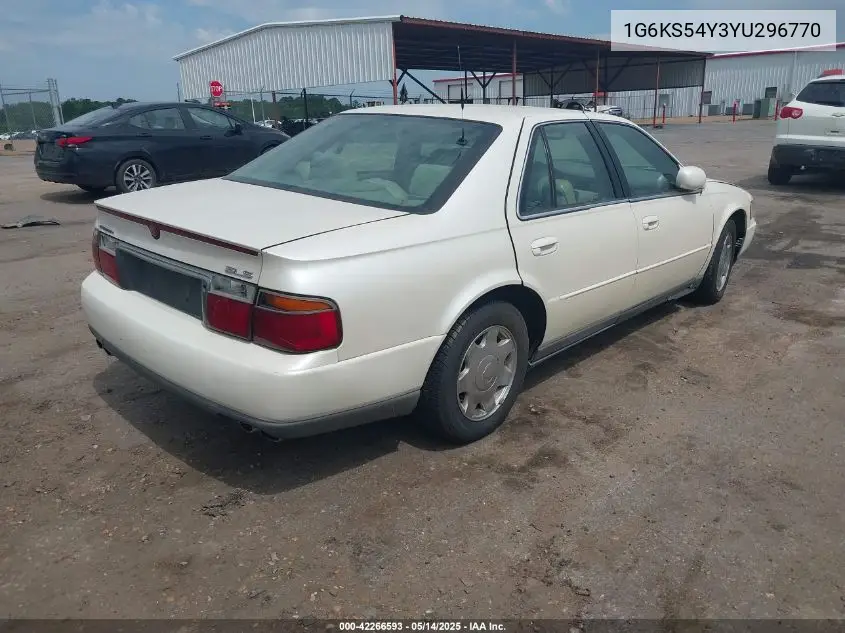 2000 Cadillac Seville Sls VIN: 1G6KS54Y3YU296770 Lot: 42266593