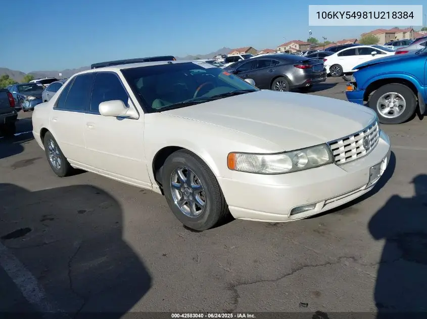 2001 Cadillac Seville VIN: 106KY54981U218384 Lot: 42583040