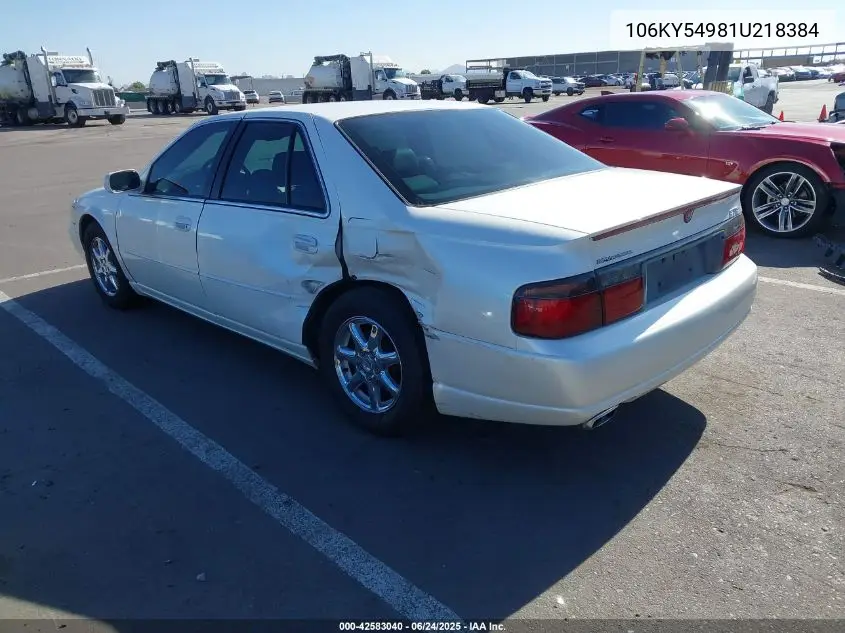 2001 Cadillac Seville VIN: 106KY54981U218384 Lot: 42583040