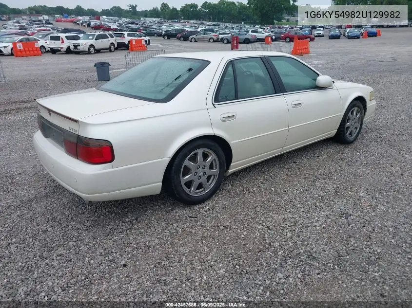 2002 Cadillac Seville Sts VIN: 1G6KY54982U129982 Lot: 42457686