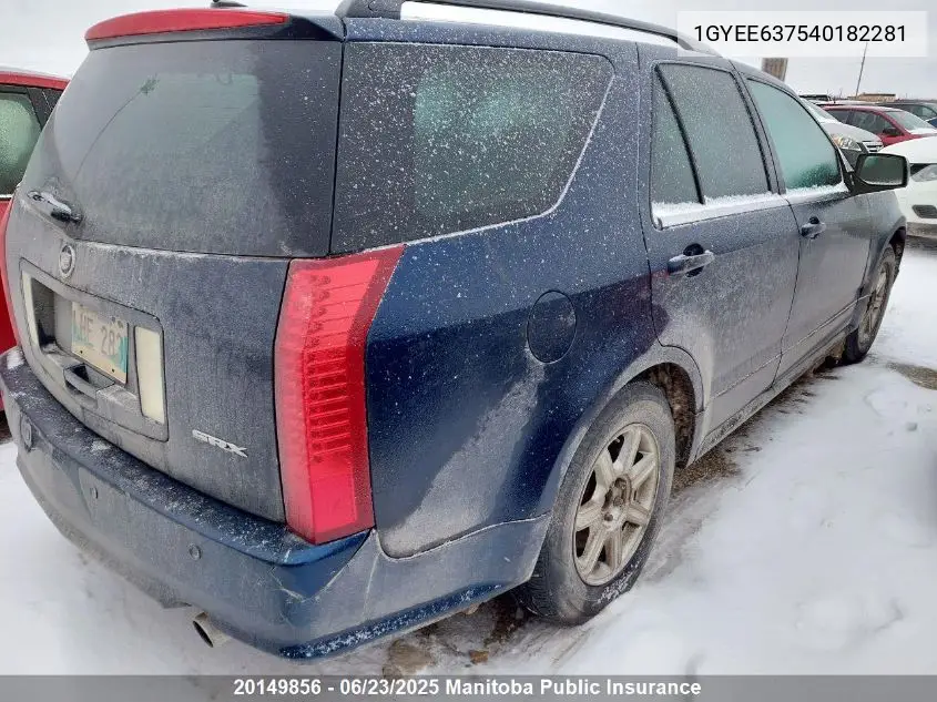 2004 Cadillac Srx V6 VIN: 1GYEE637540182281 Lot: 20149856