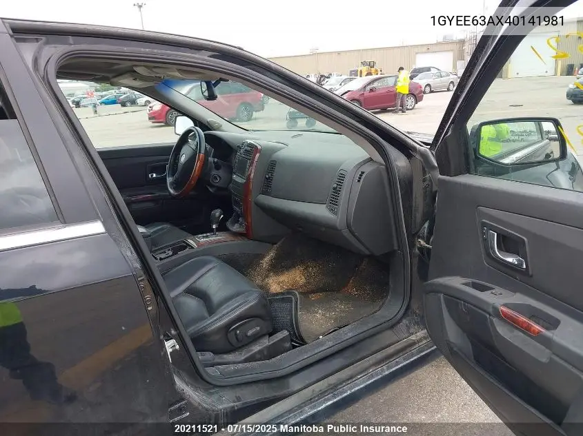 2004 Cadillac Srx V8 VIN: 1GYEE63AX40141981 Lot: 20211521