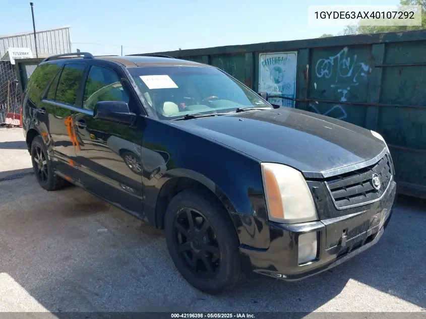 2004 Cadillac Srx V8 VIN: 1GYDE63AX40107292 Lot: 42196398