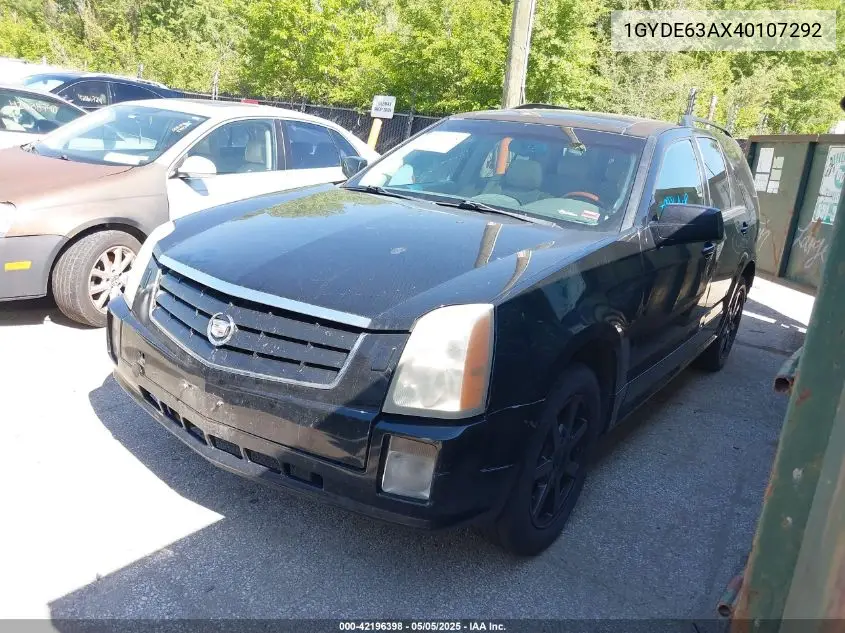 2004 Cadillac Srx V8 VIN: 1GYDE63AX40107292 Lot: 42196398