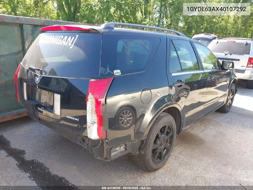 2004 Cadillac Srx V8 VIN: 1GYDE63AX40107292 Lot: 42196398
