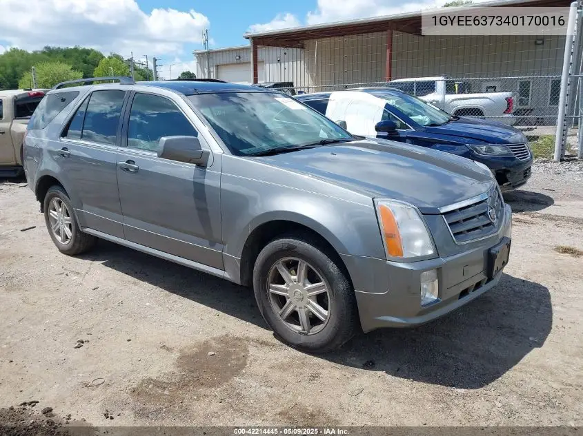 2004 Cadillac Srx VIN: 1GYEE637340170016 Lot: 42214445