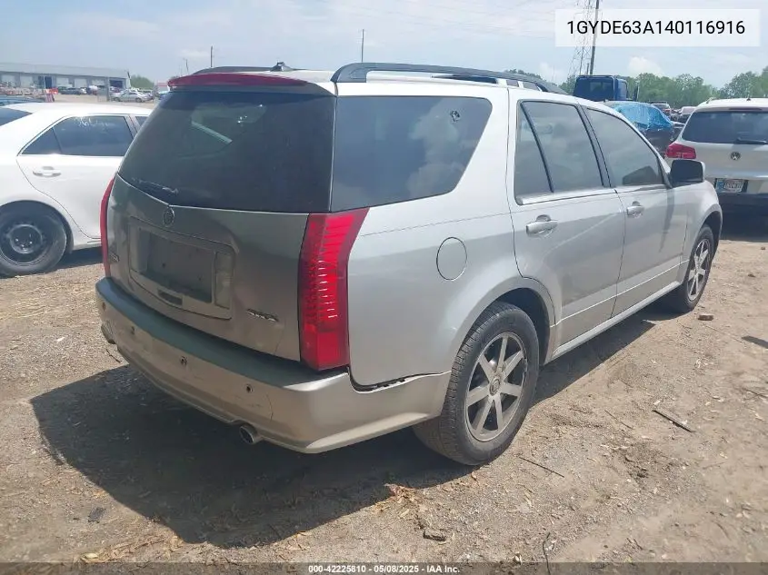2004 Cadillac Srx V8 VIN: 1GYDE63A140116916 Lot: 42225810