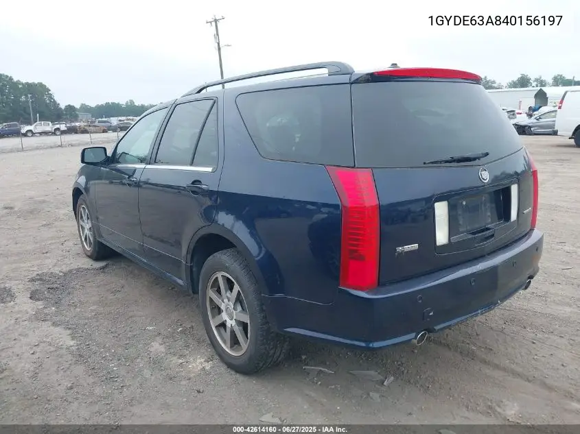 2004 Cadillac Srx V8 VIN: 1GYDE63A840156197 Lot: 42614160