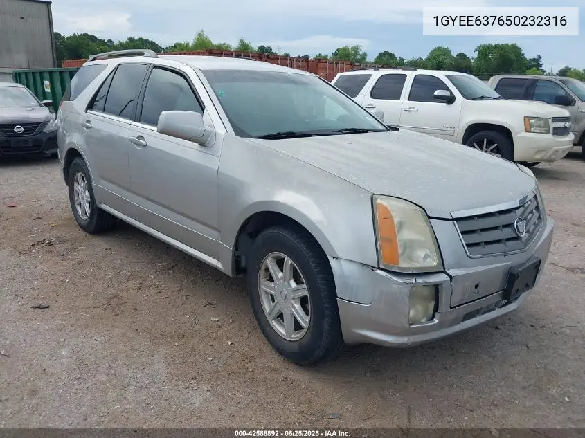 2005 Cadillac Srx V6 VIN: 1GYEE637650232316 Lot: 42588892