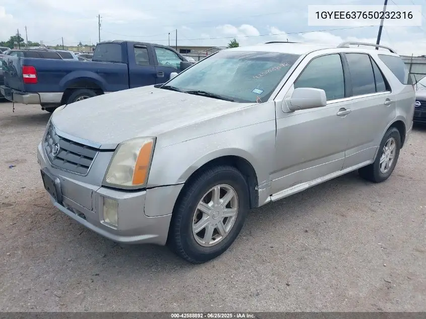 2005 Cadillac Srx V6 VIN: 1GYEE637650232316 Lot: 42588892
